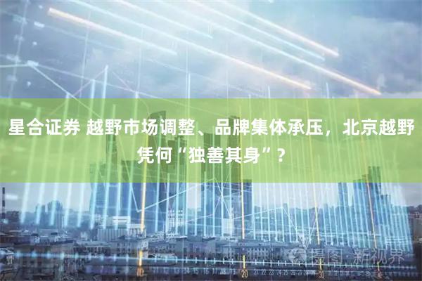 星合证券 越野市场调整、品牌集体承压，北京越野凭何“独善其身”？